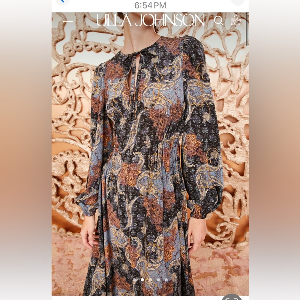 Ulla Johnson Paisley Long Sleeve Dress - Picture 9 of 15